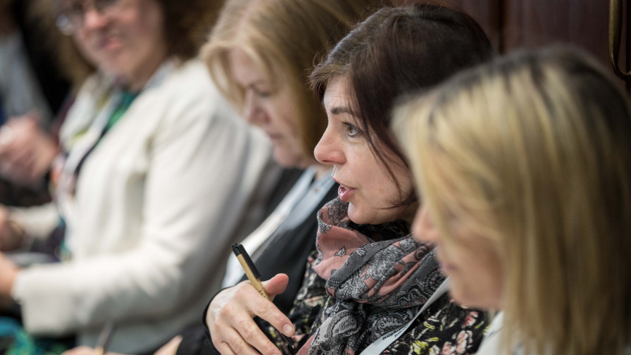 Parent Champions coordinator discussing ideas at a workshop