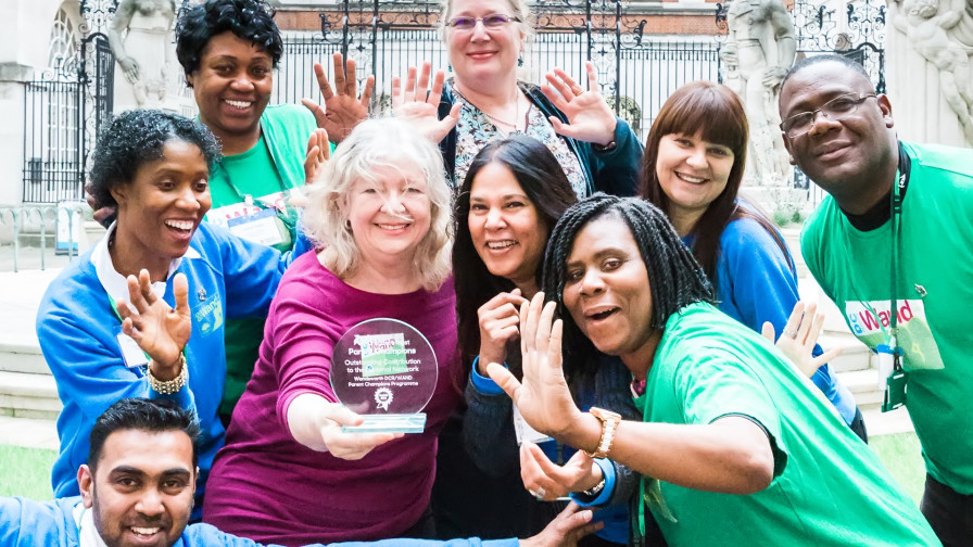 Wandsworth Parent Champions celebrate winning the award for outstanding contribution to the Parent Champion National Network
