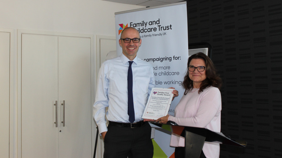 Surrey Family Information Services presented the Families First Quality Award