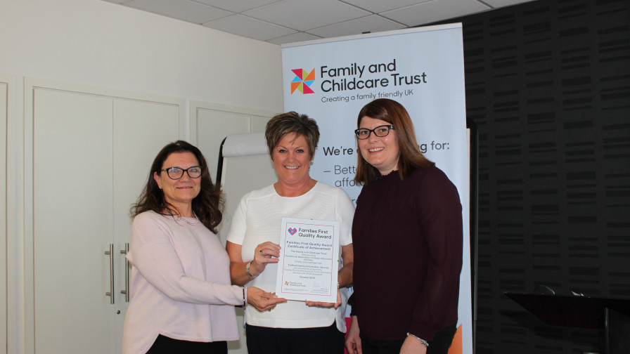 Trafford Family Information Service presented the Families First Quality Award